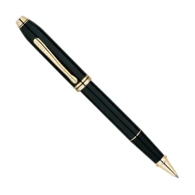 Cross Townsend Black Lacquer Gold Trim - Rollerball