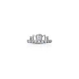 Crown Design with American Diamonds Silver Ring