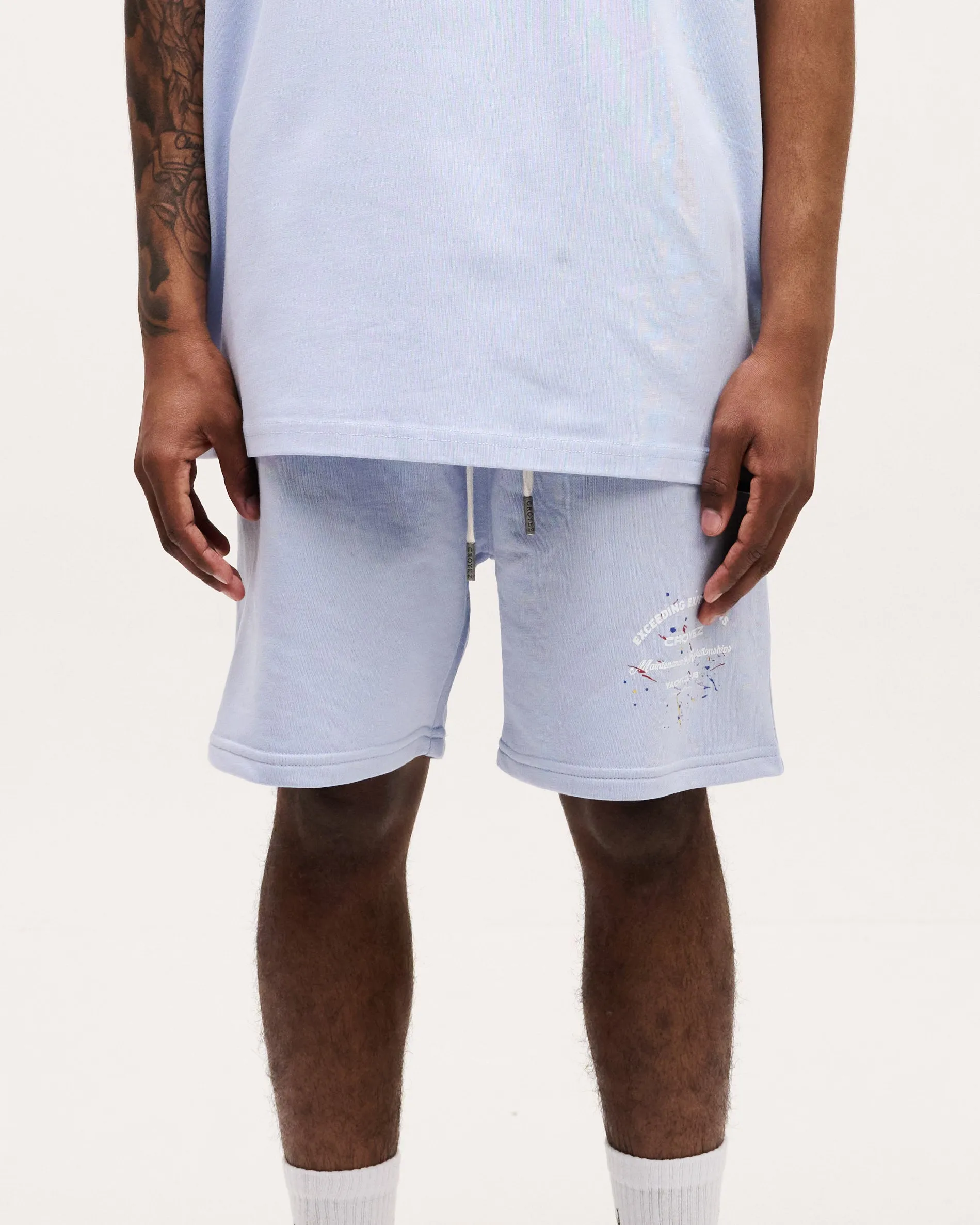 CROYEZ MAINTENANCE SHORT - GREY MELANGE/OFF-WHITE
