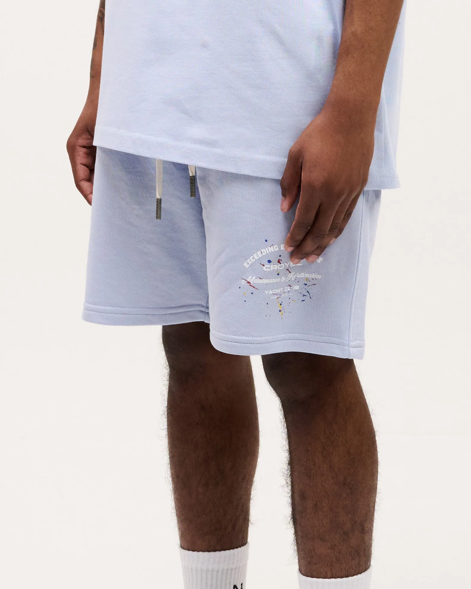 CROYEZ MAINTENANCE SHORT - GREY MELANGE/OFF-WHITE