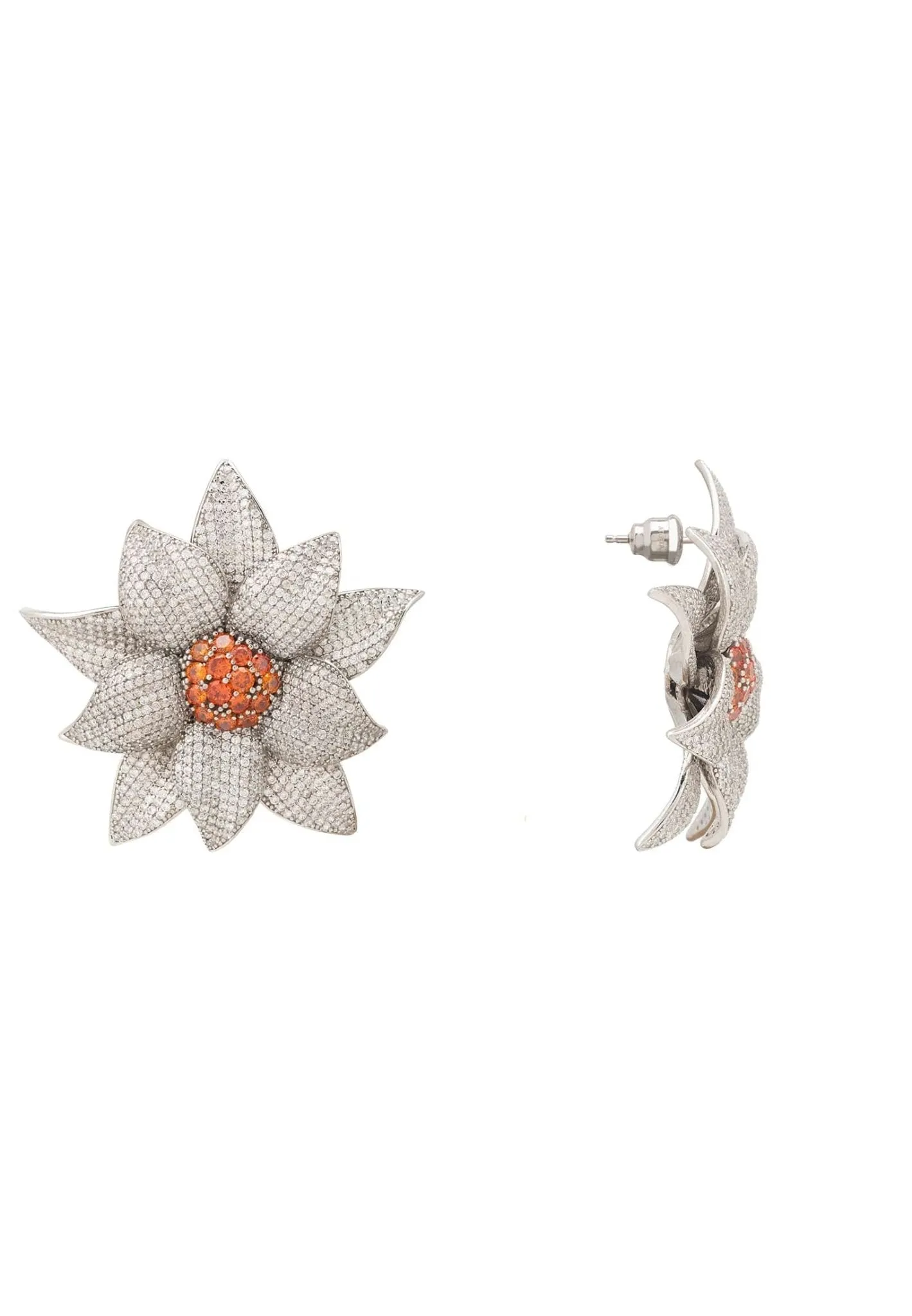 Daisy Flower Earrings Silver