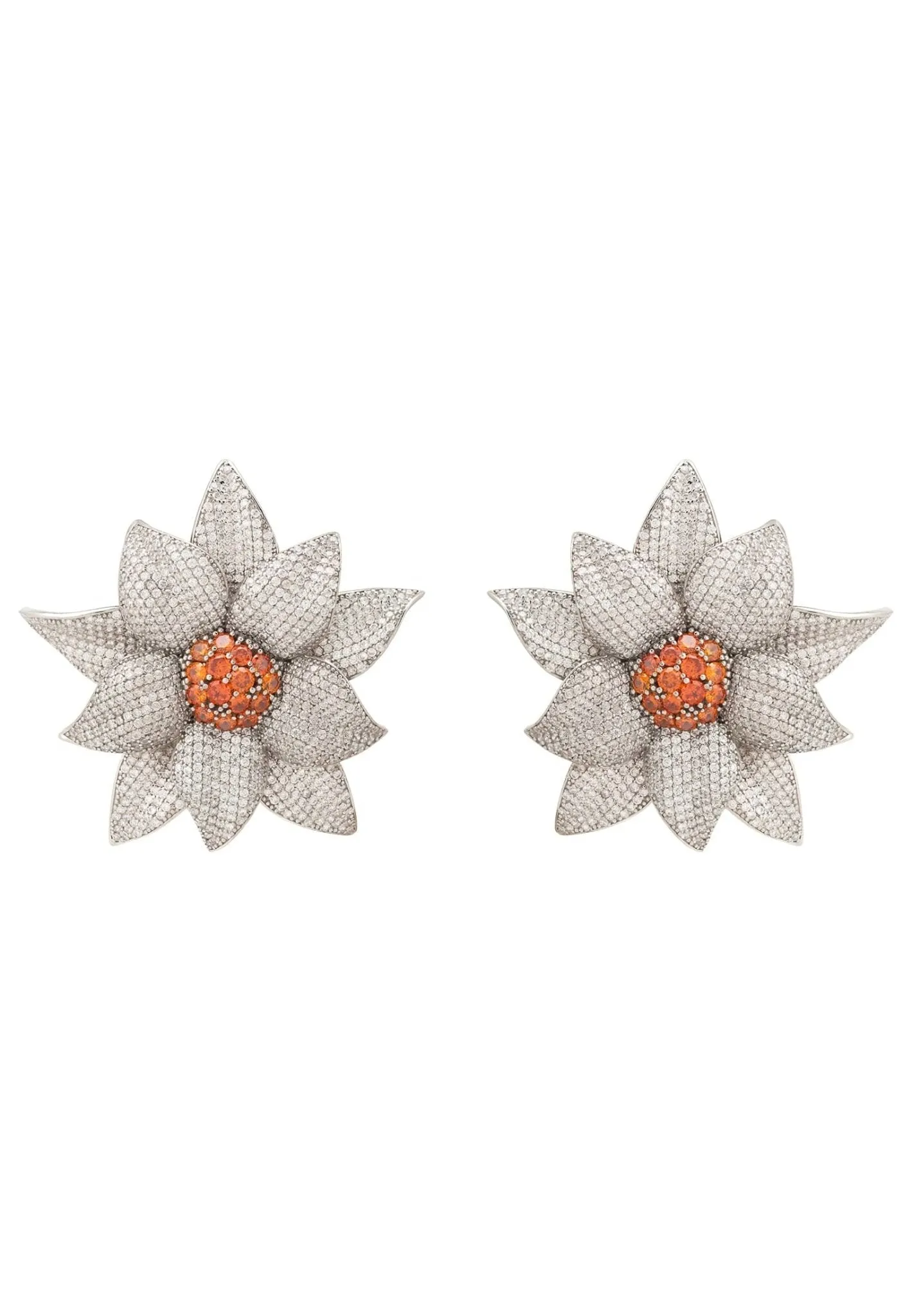 Daisy Flower Earrings Silver