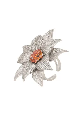 Daisy Flower Ring Silver