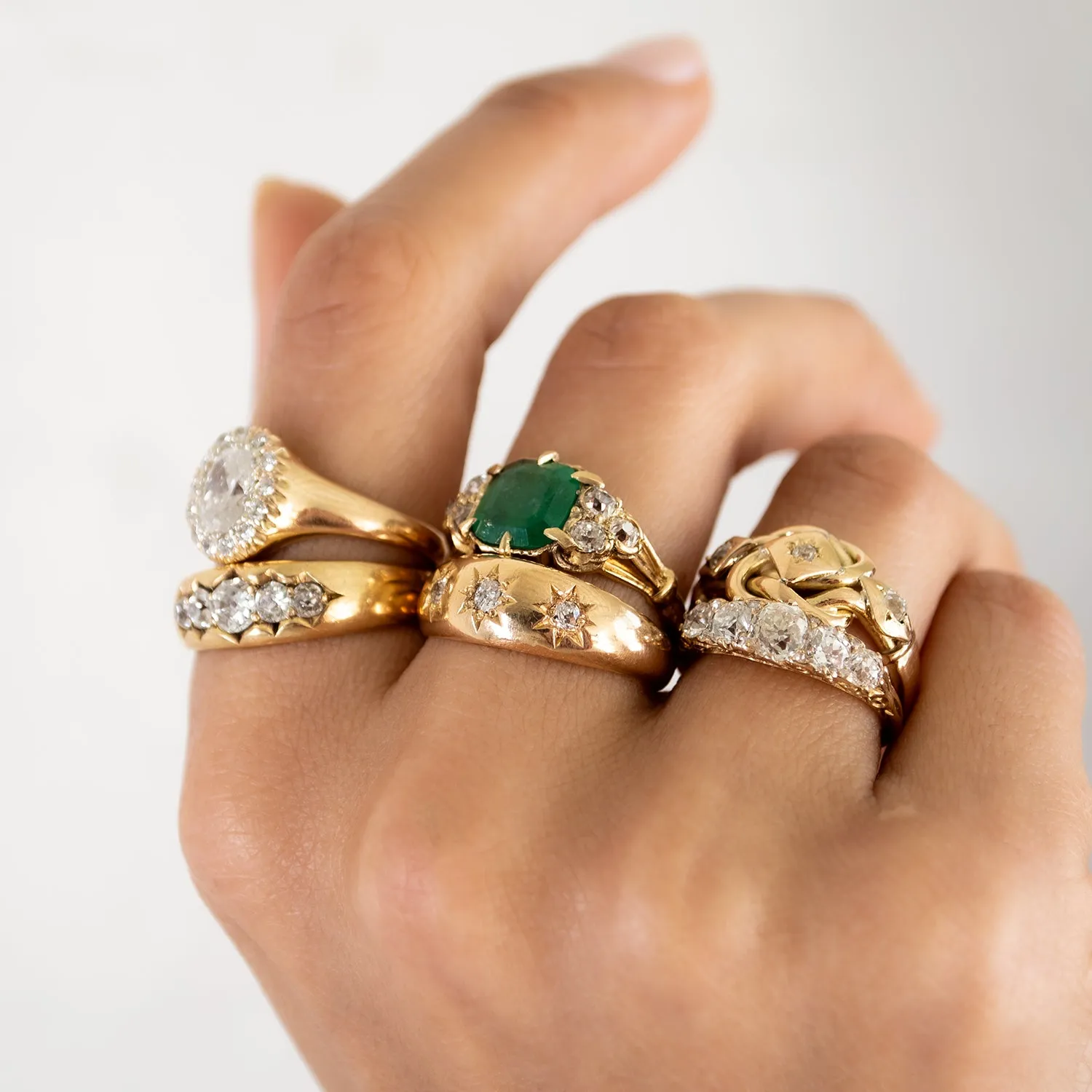 Diamond Filigree Half Hoop Ring
