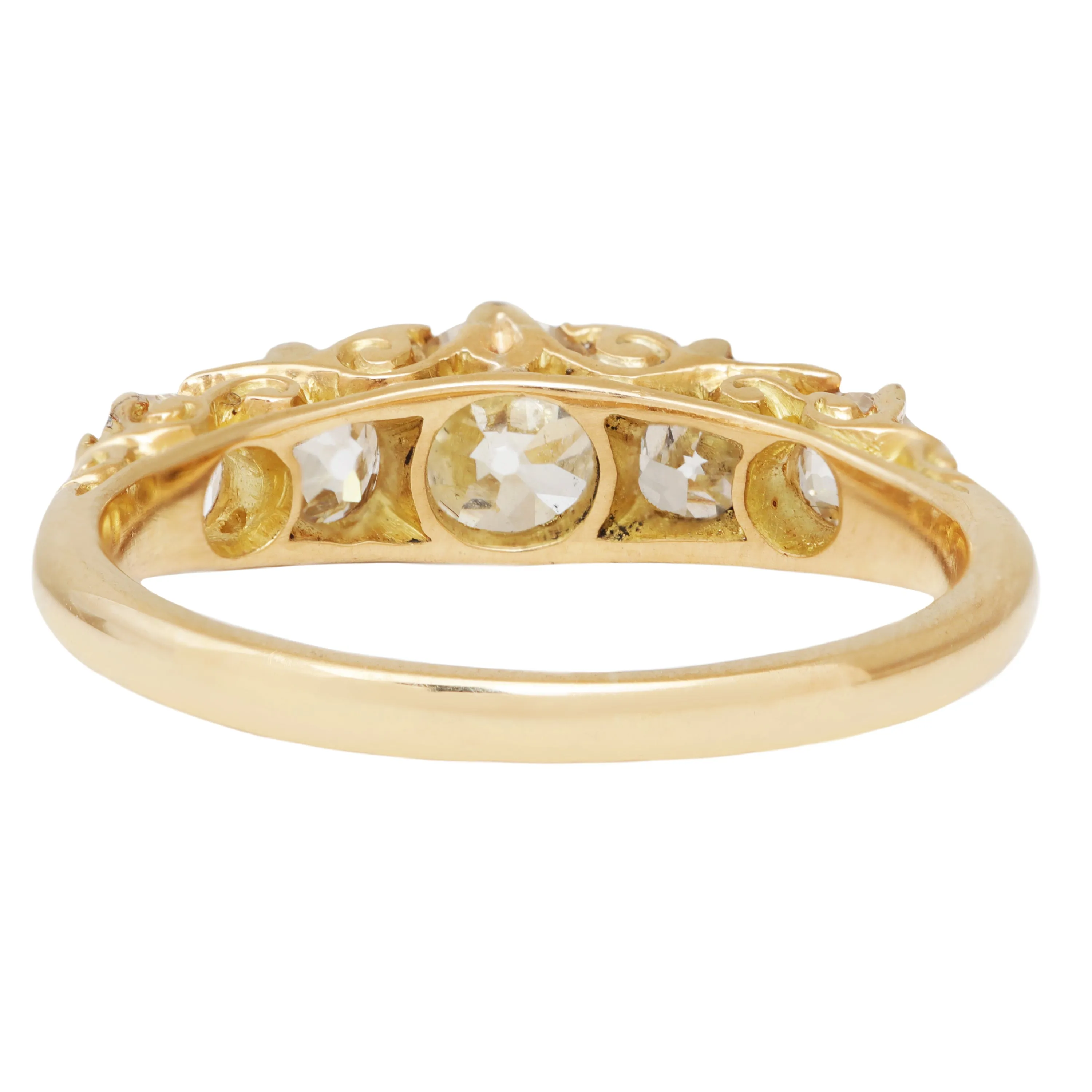 Diamond Filigree Half Hoop Ring