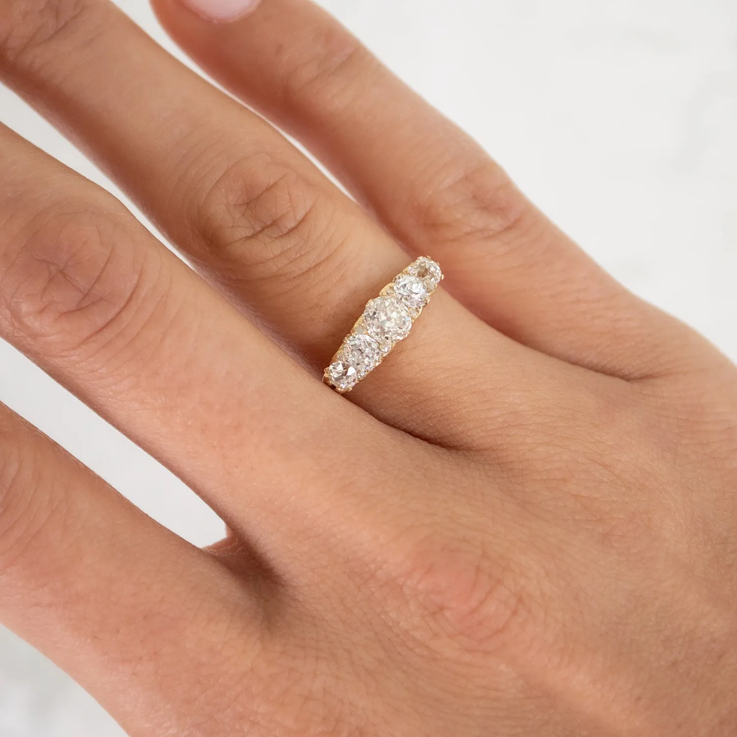 Diamond Filigree Half Hoop Ring