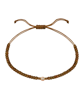 Dyed Brown Beads String Of Love - 14K Rose Gold
