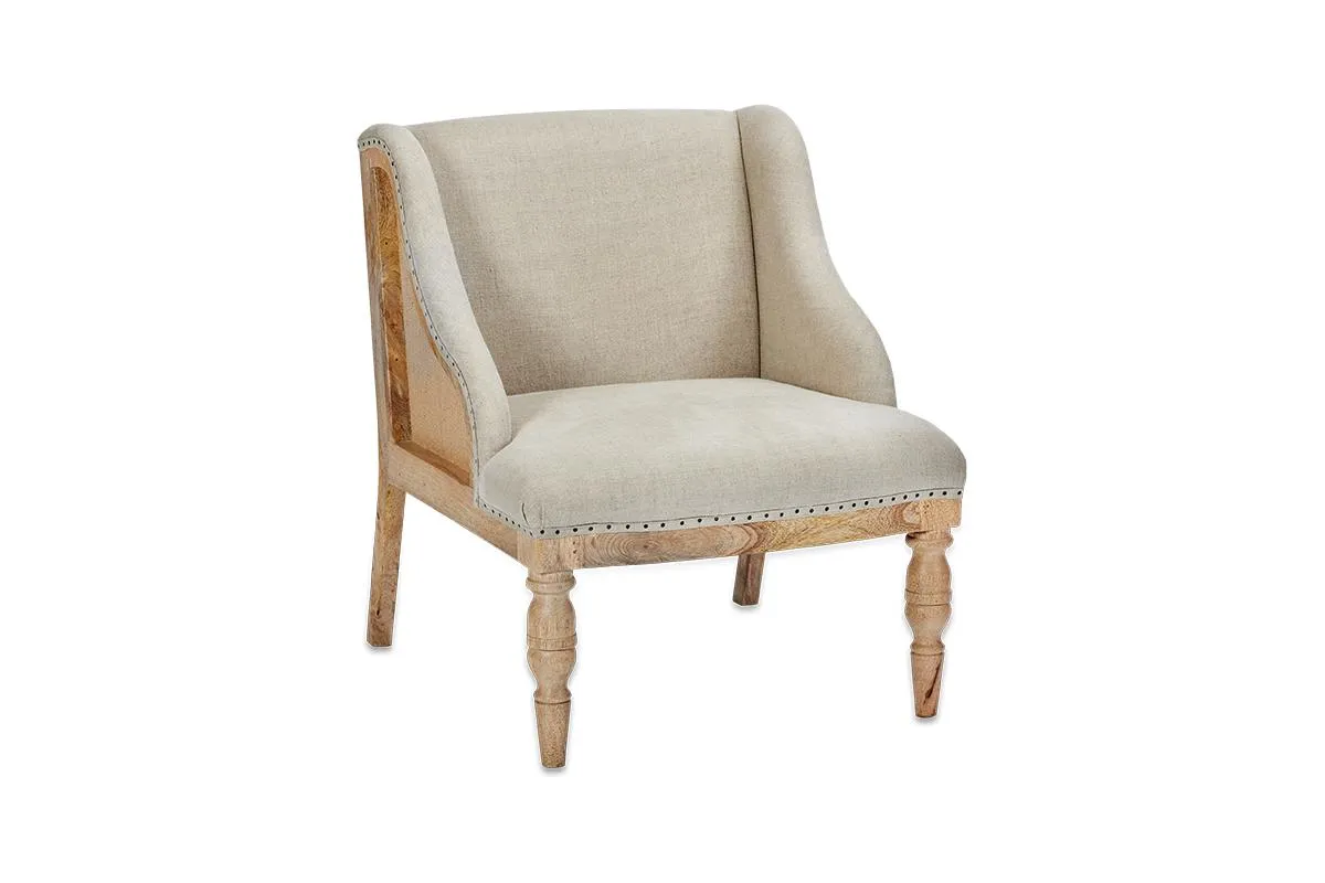 Elbu Deconstructed Linen Armchair - Stone