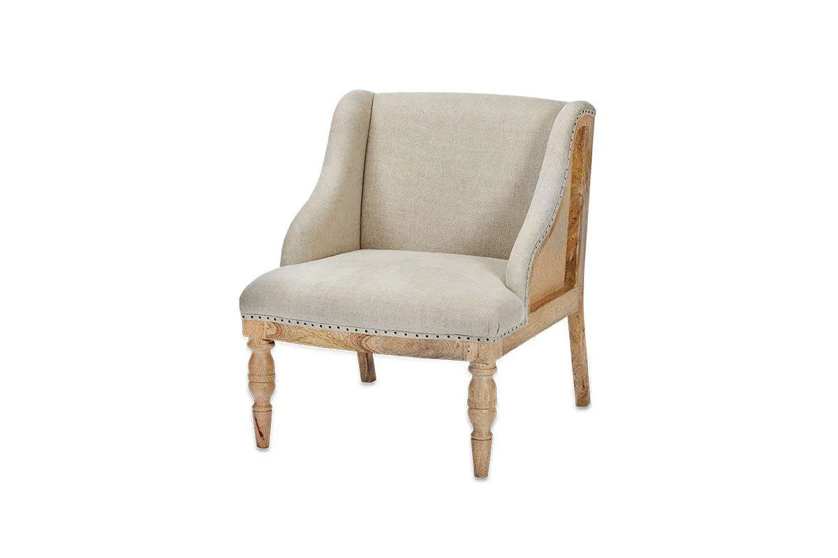 Elbu Deconstructed Linen Armchair - Stone