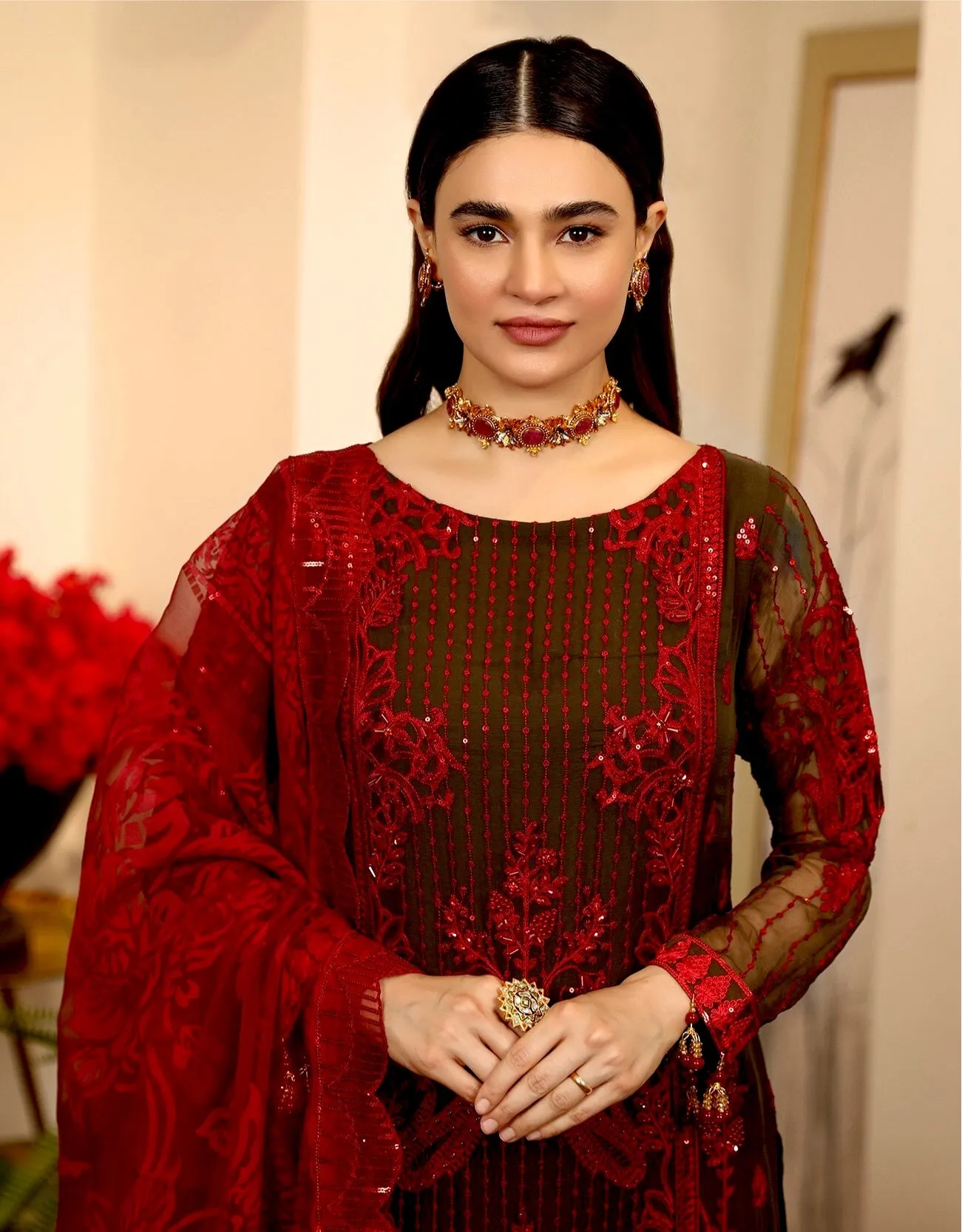 Emaan Adeel Le Festa Premium Collection '21 – LE-02 Preppy Red