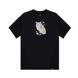 Embroidery Horse with Coloured Mane and Flowers