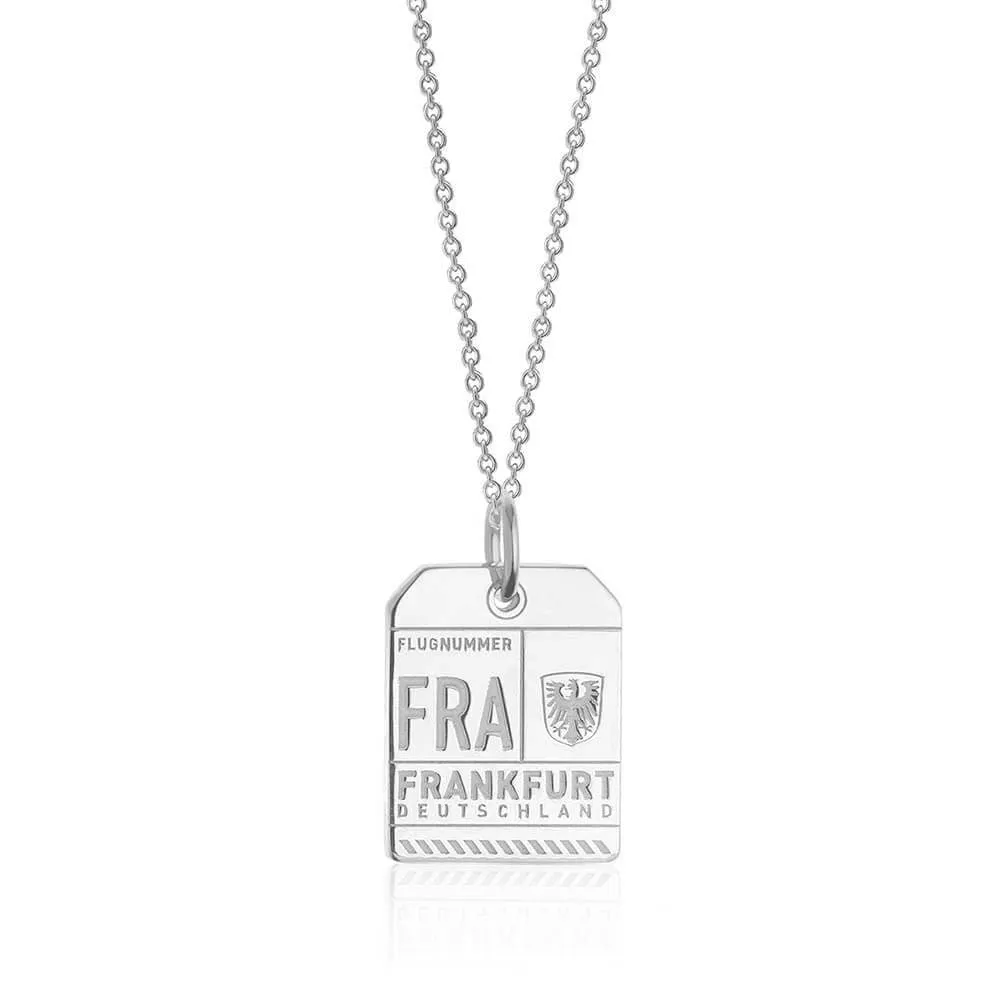 Frankfurt Germany FRA Luggage Tag Charm Silver