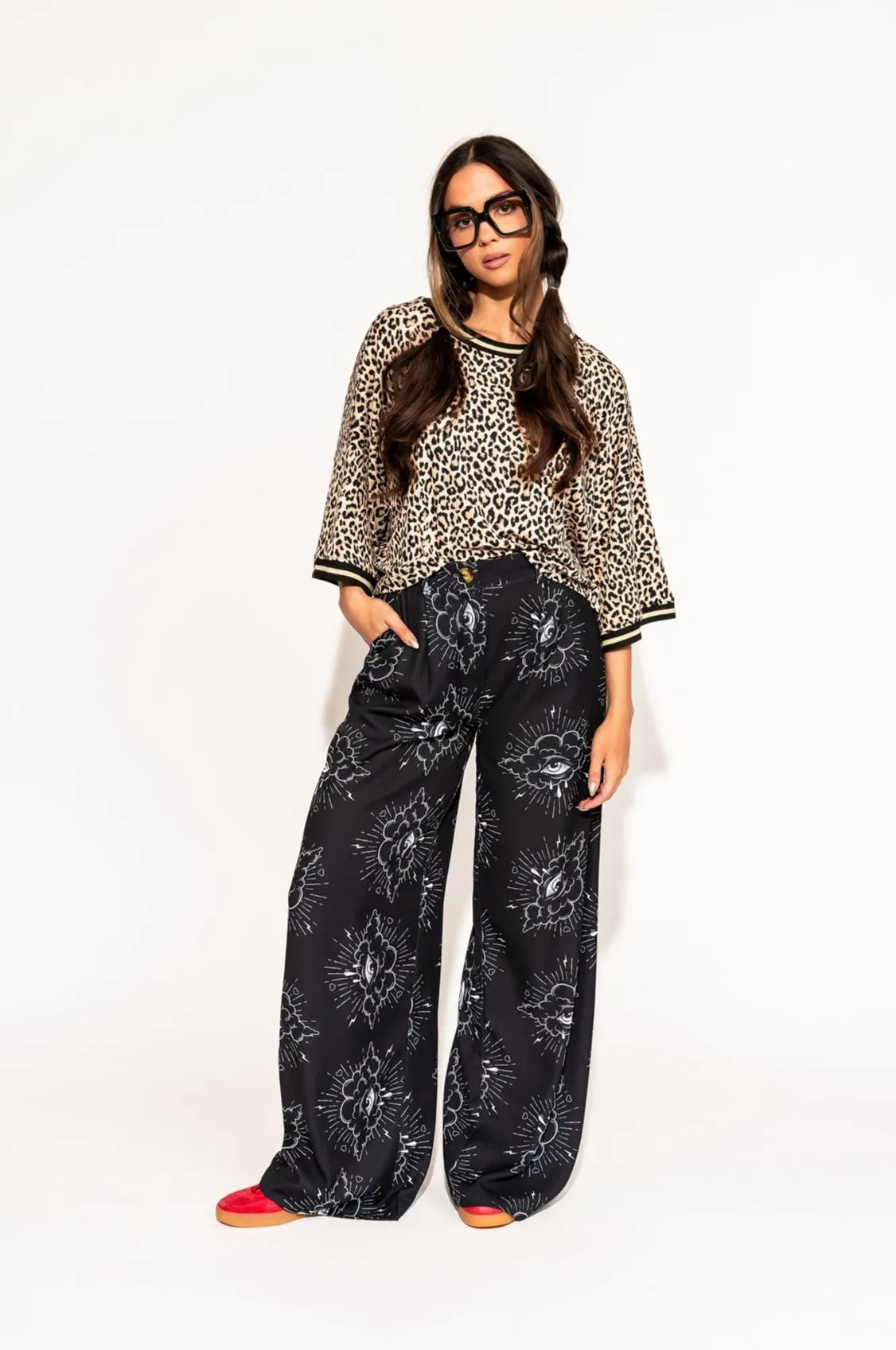 Frankie Cropped Tee in Leopard Rib