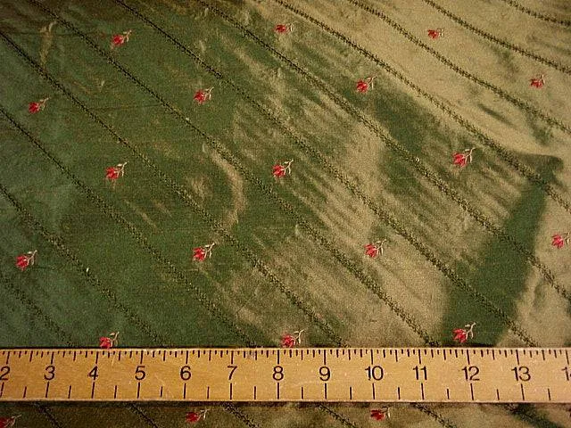Freesia - Embroidered Silk Dupion