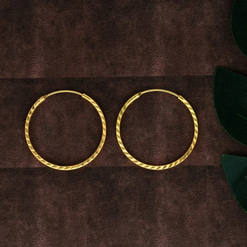 Gold Classic Design Earrings 18KT - FKJERN18K8310