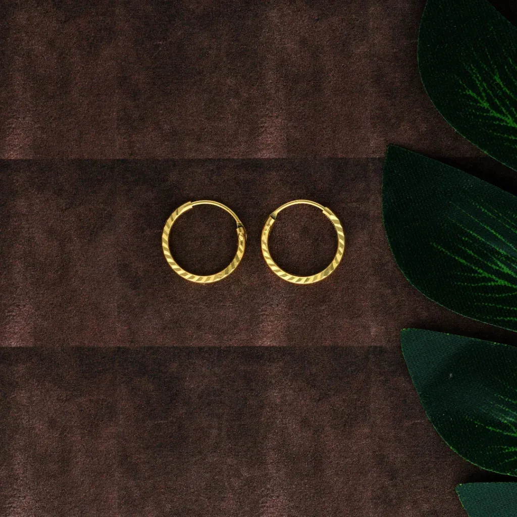 Gold Classic Design Earrings 18KT - FKJERN18K8311