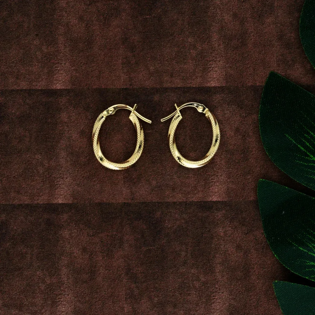 Gold Classic Design Earrings 18KT - FKJERN18K8315
