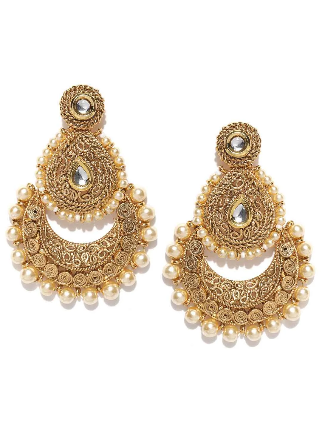 Gold-Plated Beaded Handcrafted Chandbalis