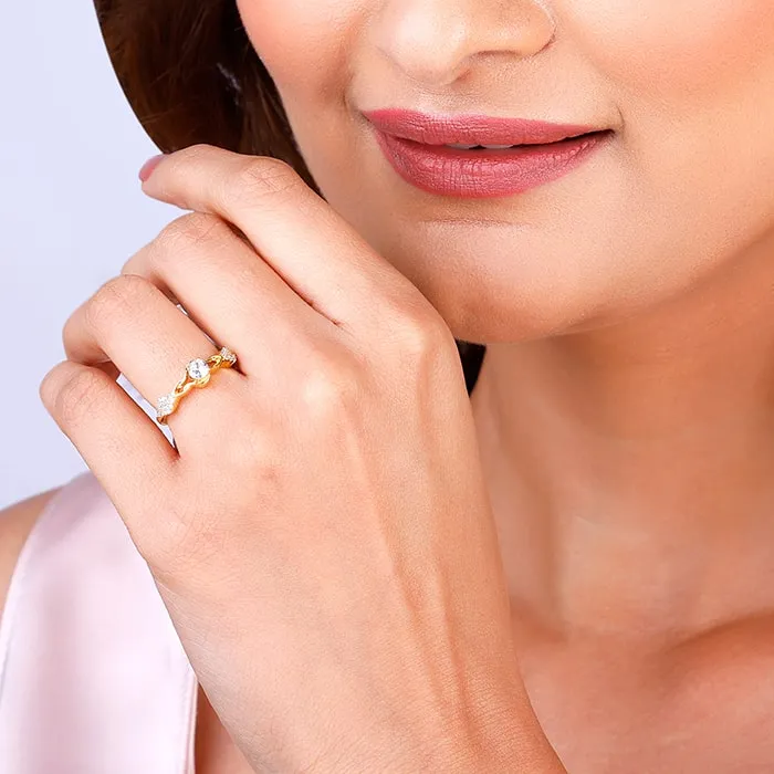 Golden Sparkling Path Ring