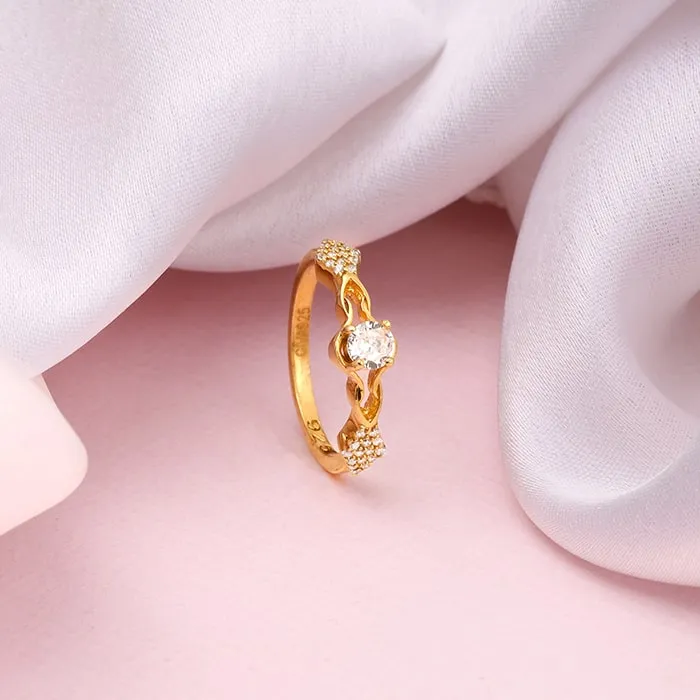 Golden Sparkling Path Ring