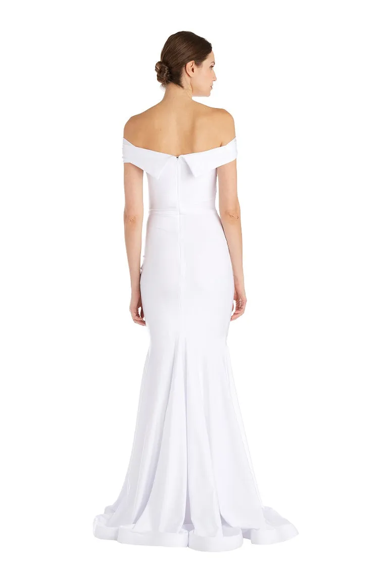 Gown with Off-The-Shoulder Neckline