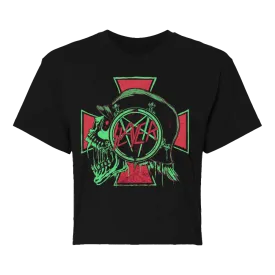 Green Skull Crop Top