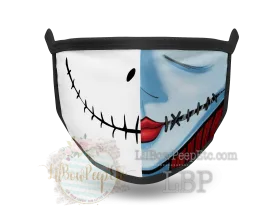 Half And Half Jack Sally  Printed Mask