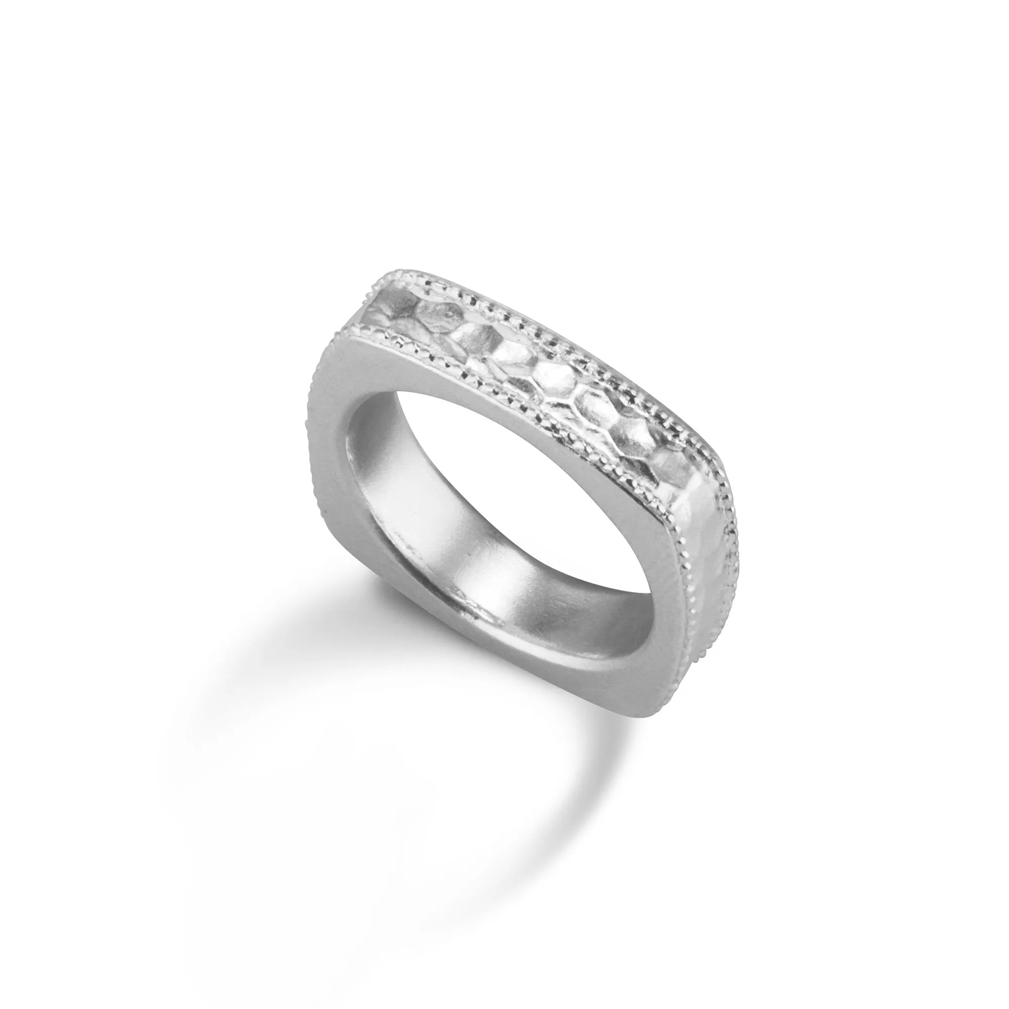 Hammered Square Ring