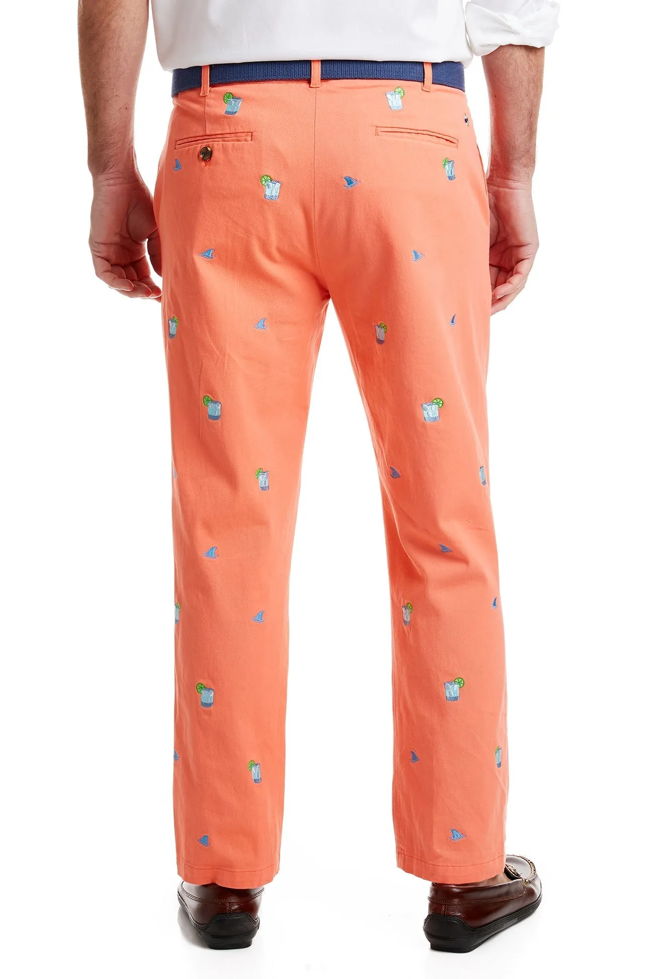 Harbor Pant Stretch Twill Coral with Fin & Tonic