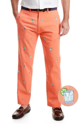 Harbor Pant Stretch Twill Coral with Fin & Tonic