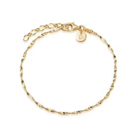 Helix Twisted Chain Bracelet 18ct Gold Plate