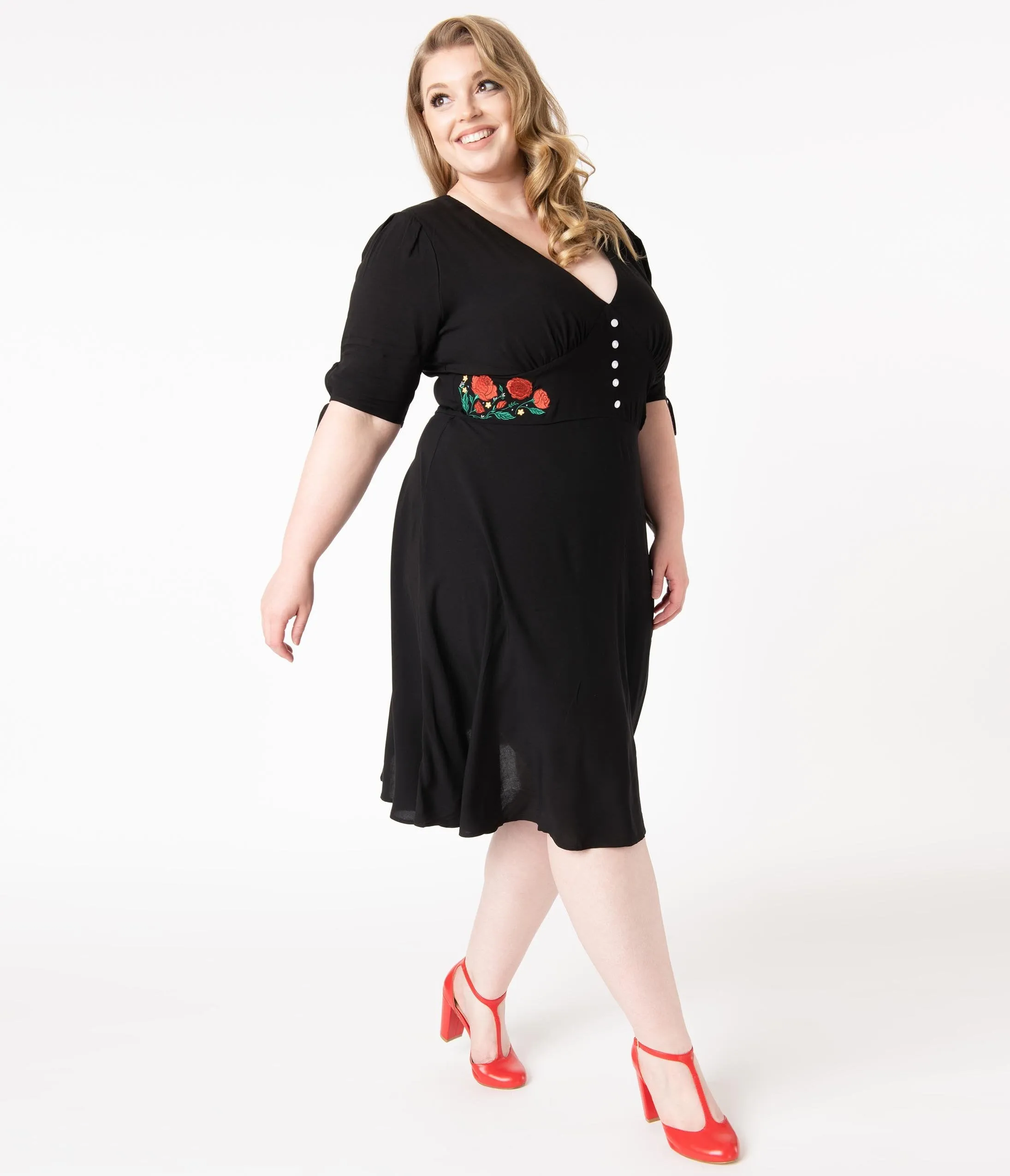 Hell Bunny Plus Size Black Jacqueline Swing Dress