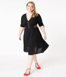 Hell Bunny Plus Size Black Jacqueline Swing Dress
