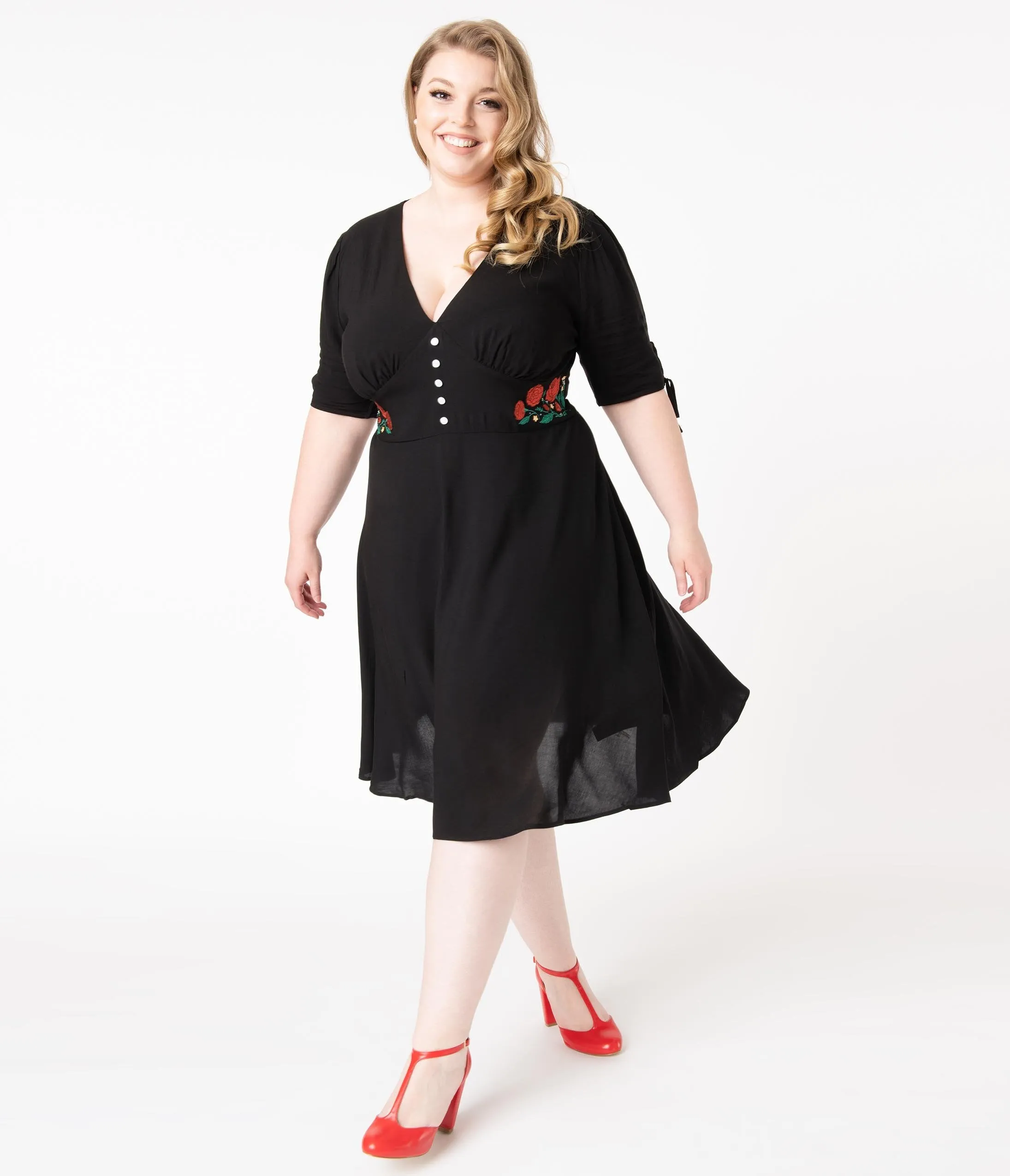 Hell Bunny Plus Size Black Jacqueline Swing Dress