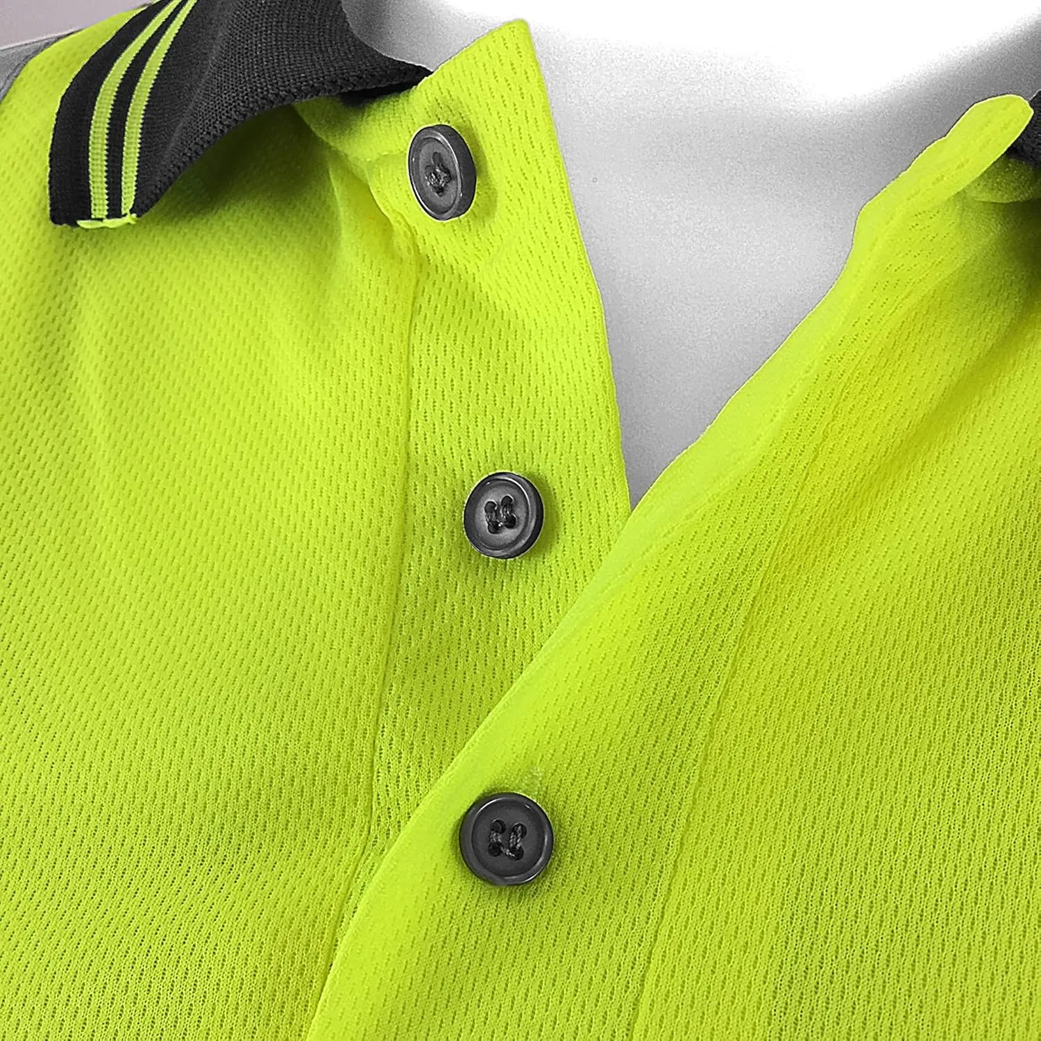 JORESTECH Safety Polo Shirt with Reflective Stripes, Yellow/Lime Top and Black Bottom, ANSI Compliant
