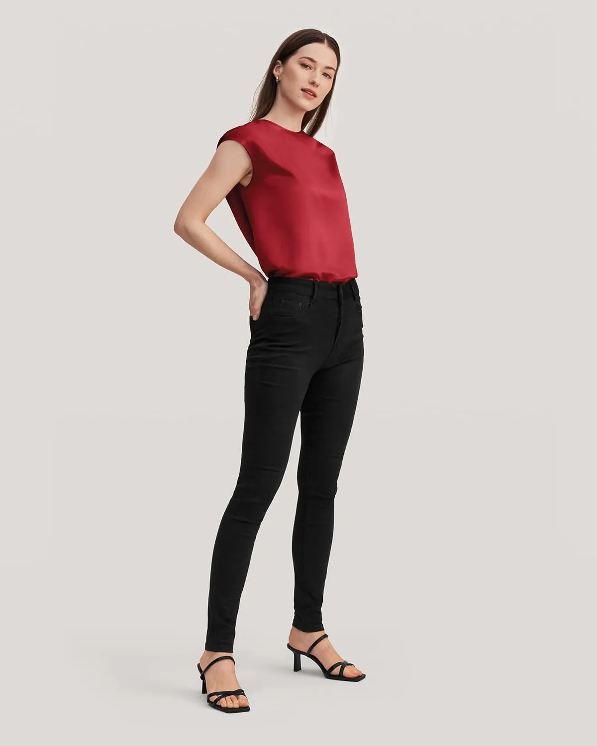LilySilk Silk Blouse for Women Short Sleeve Summer Cool Comfy Charmeuse Silk Tops for Ladies