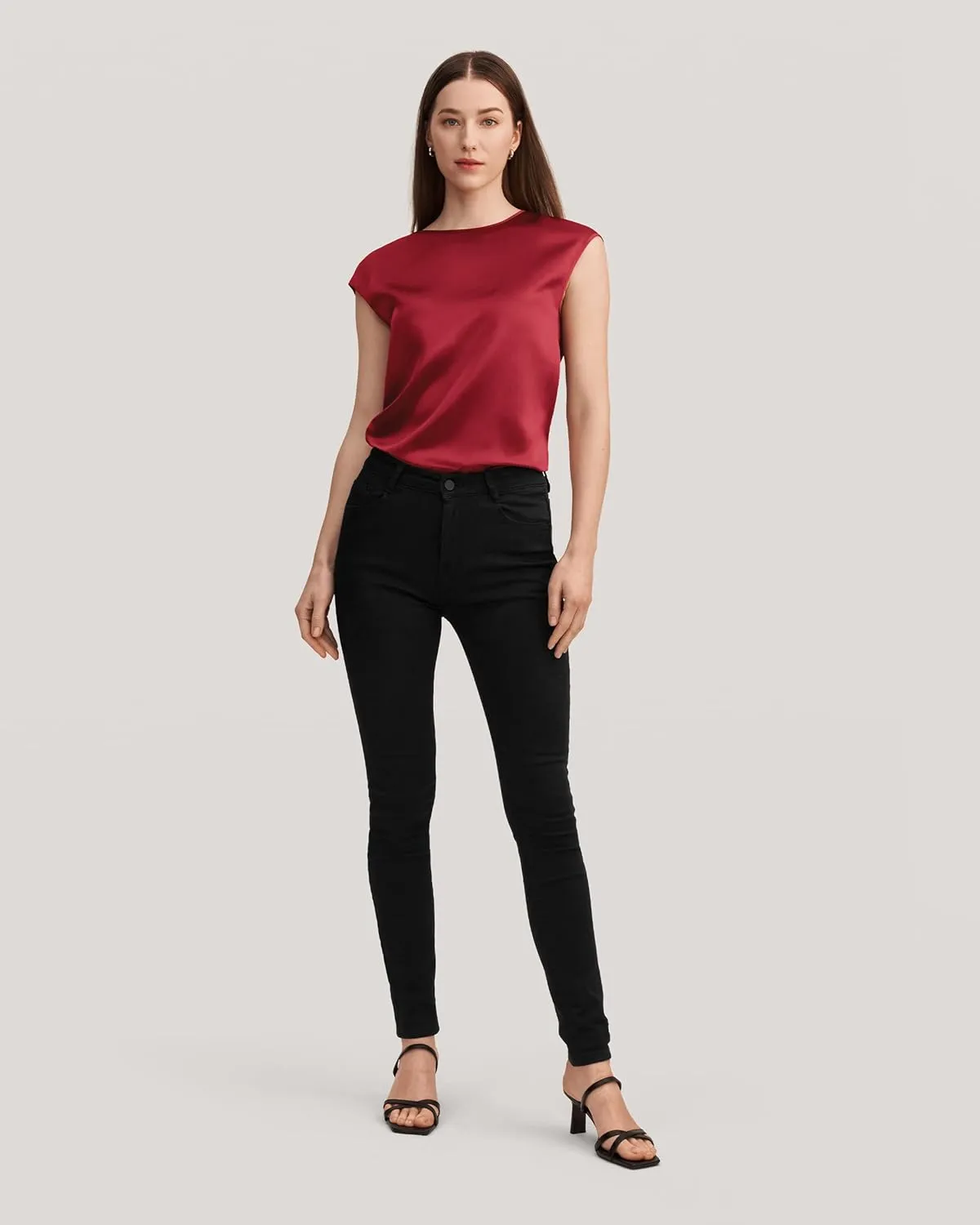 LilySilk Silk Blouse for Women Short Sleeve Summer Cool Comfy Charmeuse Silk Tops for Ladies