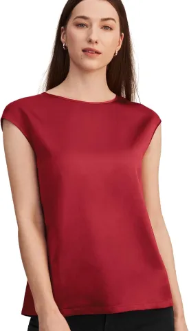 LilySilk Silk Blouse for Women Short Sleeve Summer Cool Comfy Charmeuse Silk Tops for Ladies