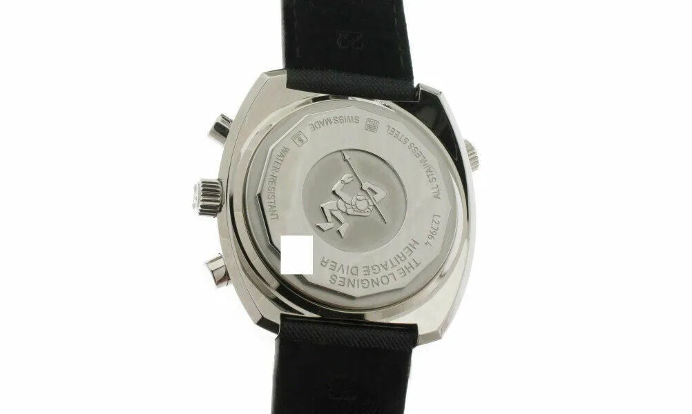 Longines Heritage Diver Automatic Chronograph Steel Mens Strap Watch Date L2.796.4.52.0