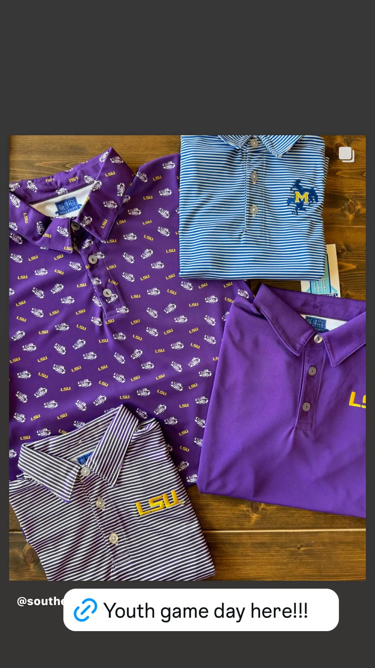 LSU Tigers Repeat Logo Purple Short Sleeve Polo Shirt - Youth