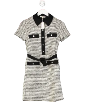 Maje Black Renala Tweed Dress UK 8