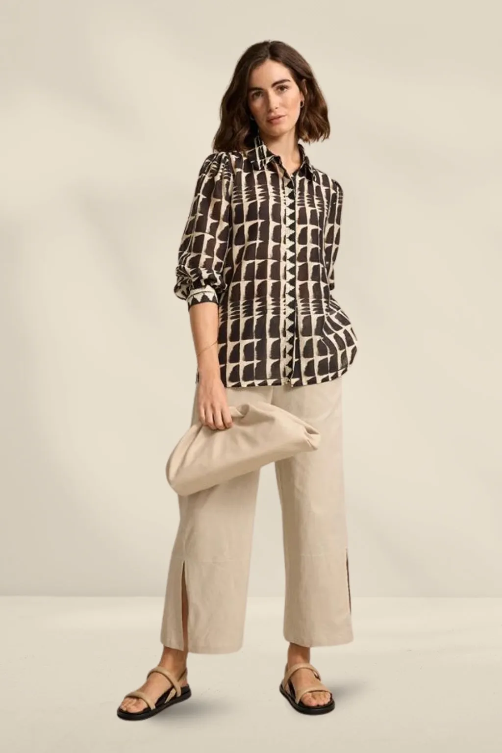 Marco Polo 3/4 Ikat Shirt Black
