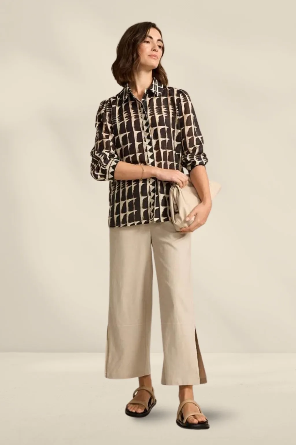 Marco Polo 3/4 Ikat Shirt Black