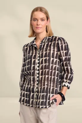 Marco Polo 3/4 Ikat Shirt Black
