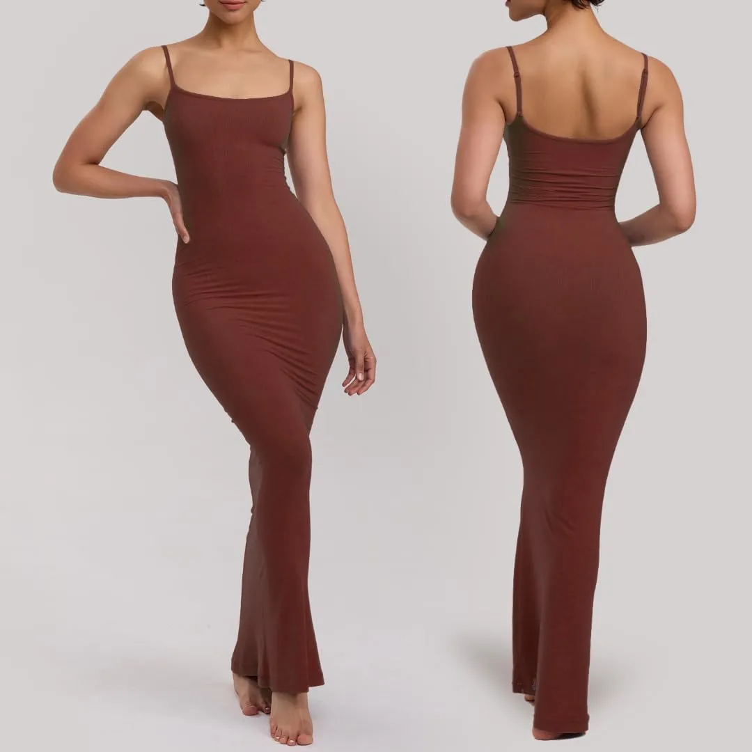 Maxi Black Bodycon Sexy Dress for Women 2025, Formal Long Ribbed Dresses Regular & Plus Size