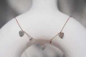 Mini heart rose gold necklace