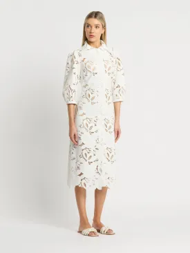Monte Carlo Shirt Dress - White (Size 8 Only)