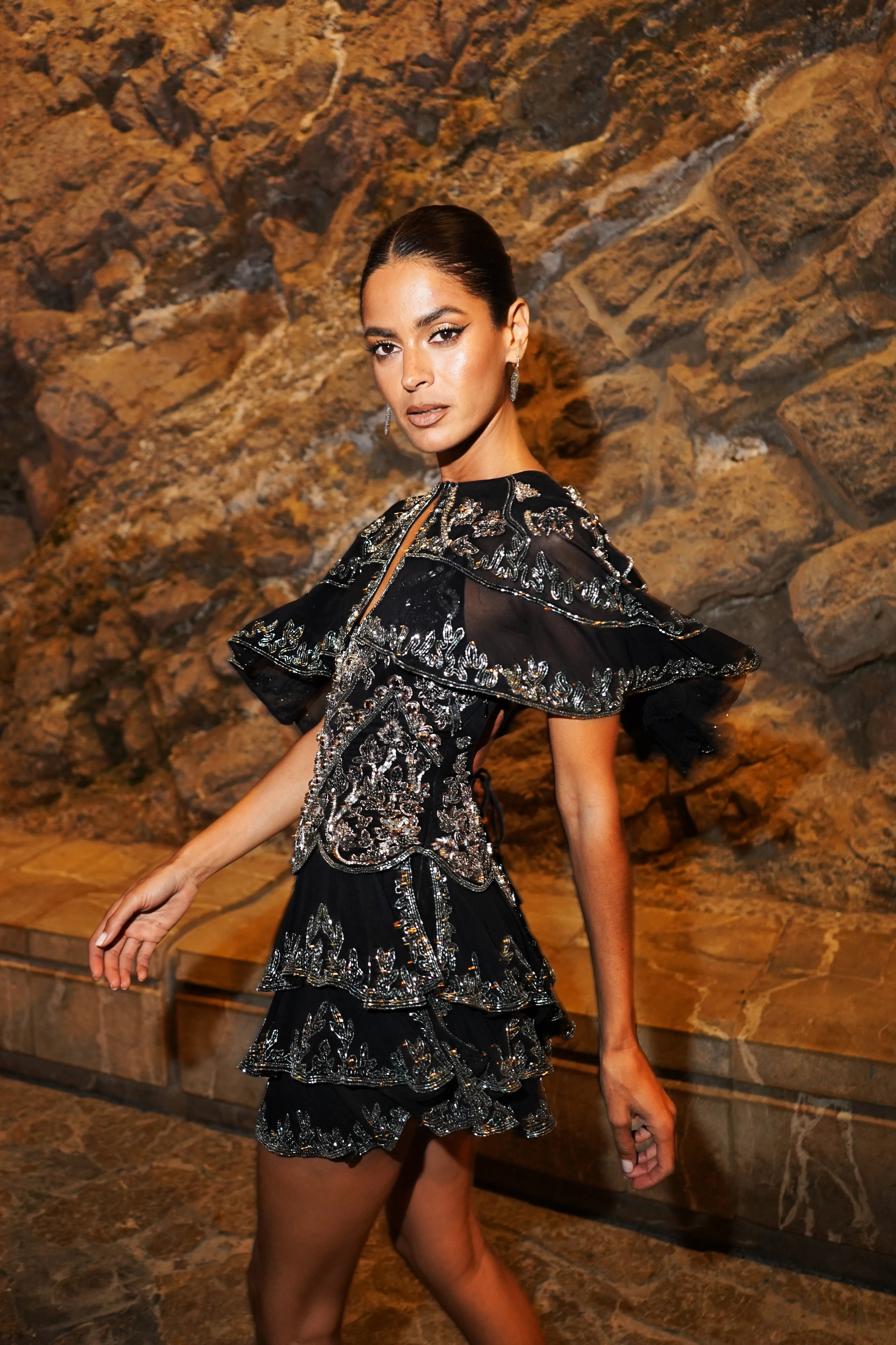 Sleek Onyx Moonshine Evening Dress