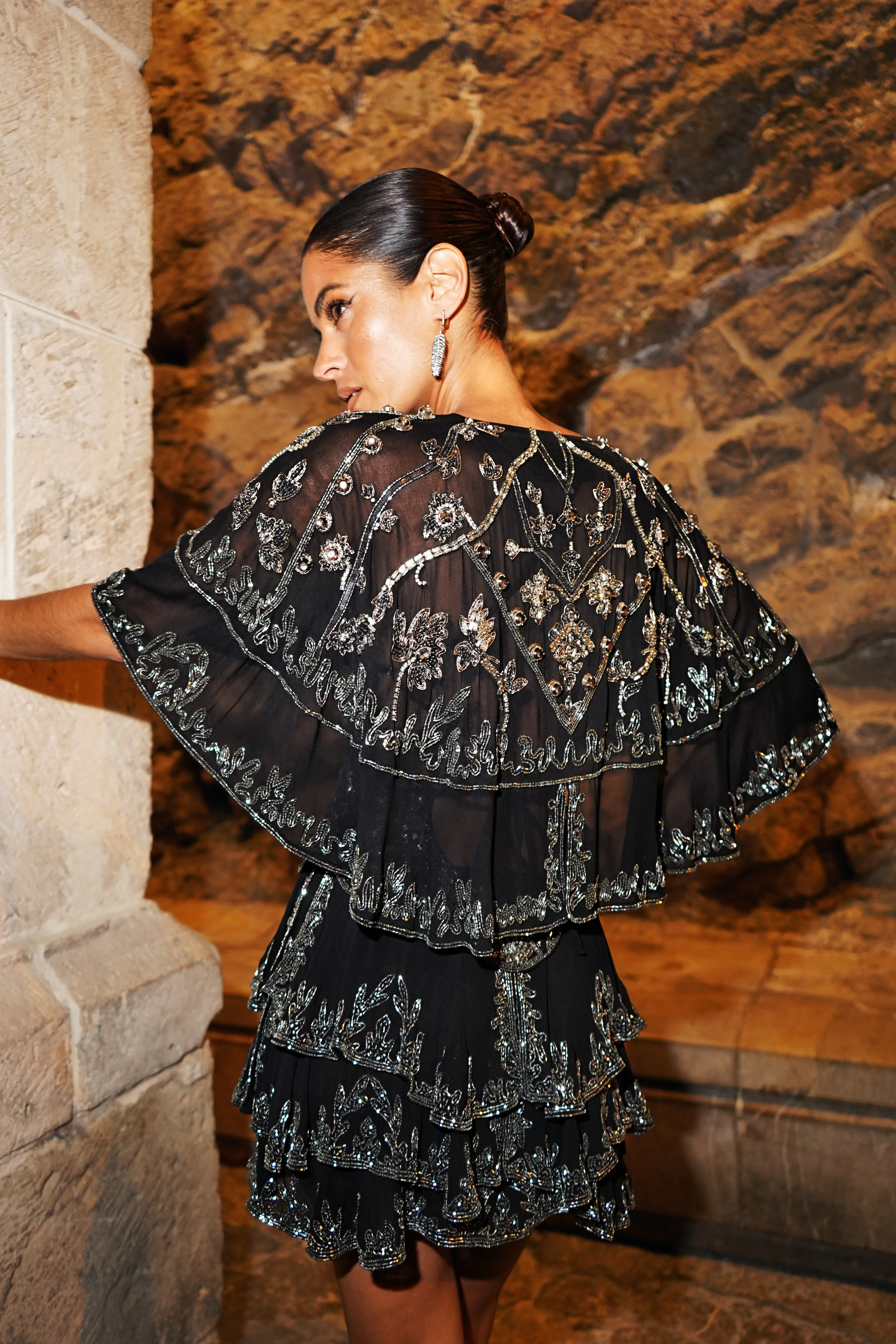 Sleek Onyx Moonshine Evening Dress