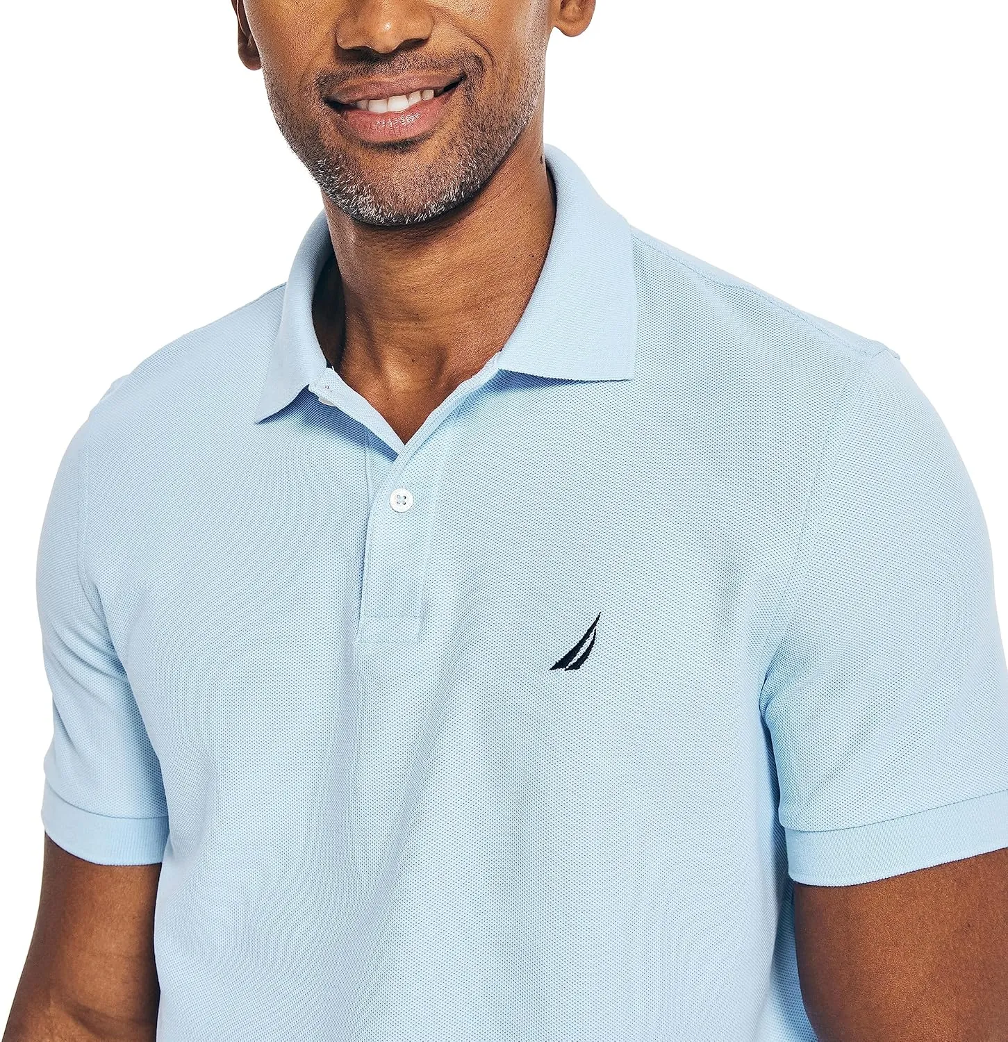 Nautica Men's Classic Short Sleeve Solid Performance Deck Polo Shirt